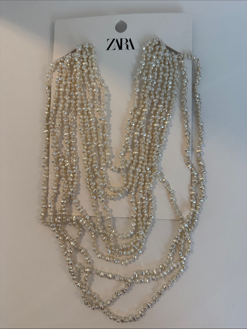 ZARA Cream Multi-Strand Beaded Necklace